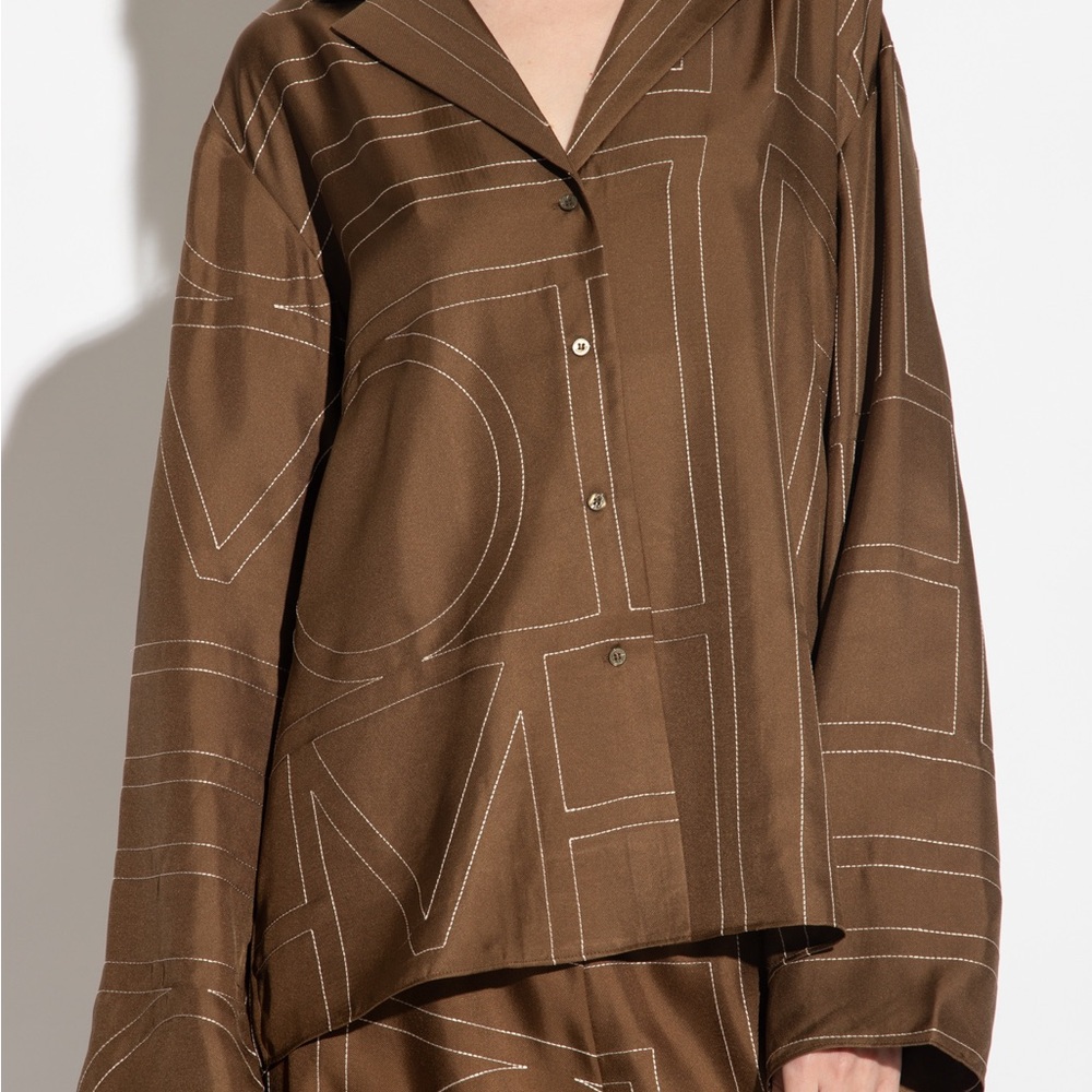 Toteme Monogram Silk Top - Size 32